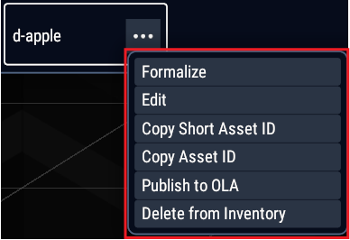 Asset Options Window