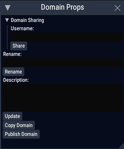 Domain Sharing Menu